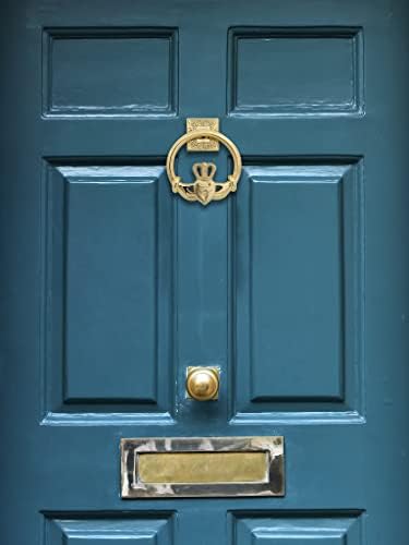 בלעדי נוקש דלת עגולה של Claddagh אירית לדלת הכניסה - קופר עתיק | פליז מלוטש | נוקל ניקל סאטן אירלנד בית